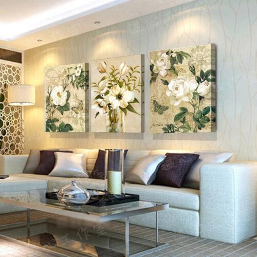 Ccanvas Painting Printed Painting modern home decorative Flowers Painting on canvas 3 Panel Wall art With Framed W0211