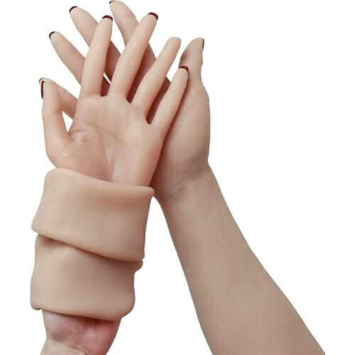 Crossdressing Silicone Female Realistic Skin Hands Fake Arms for Crossdresser Shemale Masquerade Fetish Transgender Halloween