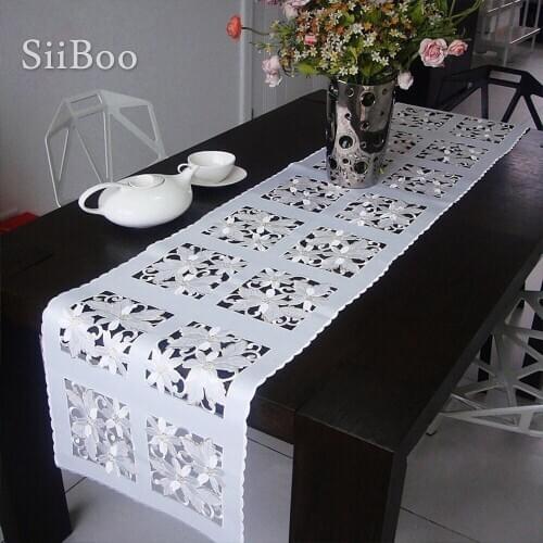 Floral embroidery hollow lace table runner Coasters table cover for Christmas decoration home textile decor Free shipping SP3815