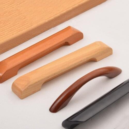 Wooden Cabinet Door Handle Drawer Knobs Kitchen Cabinet Handle Drawer Solid Wood Pull Handle Knobs