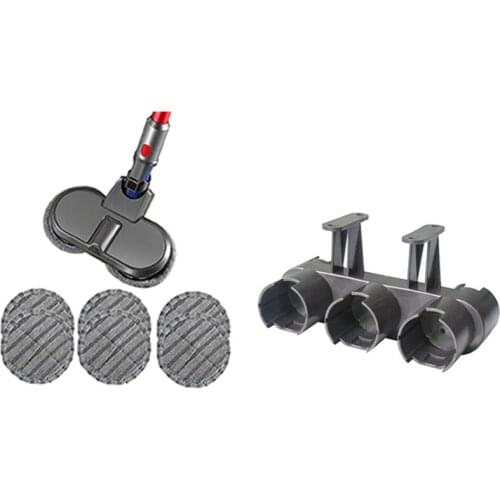 Vacuum Cleaner Attachments Holder Storage Rack Set For Dyson V6 V7 V8 V10 & Electric Mopping Brush + Cleaning Cloth