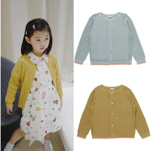 Kids Sweaters New Spring Autumn Brand Design Girls Breathable Hollow Out Cute Knit Sweaters Baby Toddler Cotton Outwear Clothes