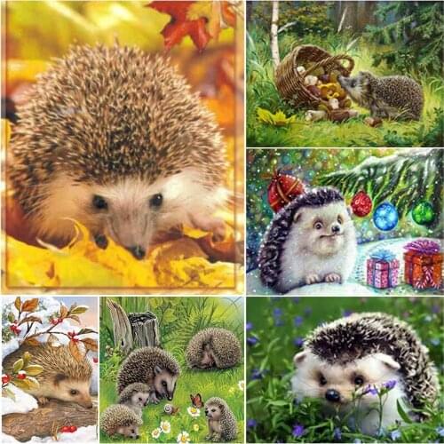 DIY Diamond Painting Hedgehog Full Drill Rhinestone Animal Embroidery Cross Stitch Kits Kids Bedroom Wall Sticker Decoration