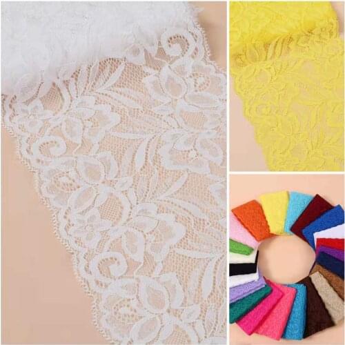 15cm Wide Height 23 Muti-Colors Avaliable Stretch Lace Trim Elastic DIY Collar Dress Underwear Sewing Accessories V2761