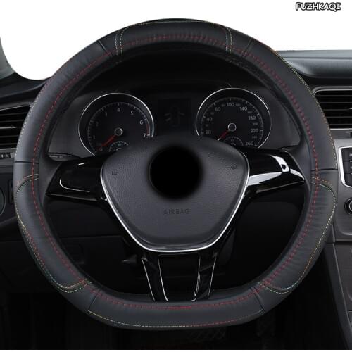FUZHKAQI Leather Car Steering Wheel Cover For Chevrolet Cruze Captiva Lacetti Aveo Niva Spark Sonic Trax Camaro