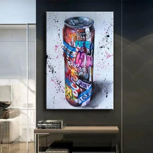 Graffiti Art Drink Bottle Canvas Painting Modern Wall Pictures Posters Prints Abstract for Living Room Home Cuadros