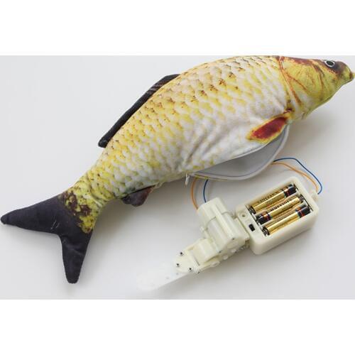 Electronic Pet Cat Toy Electric Use Battery Simulation Fish Toys for Dog Cat Chewing Playing Plush Interactive Gift Catnip Toy