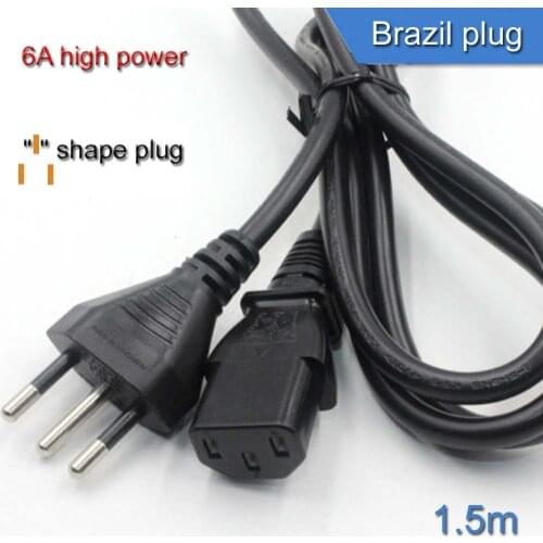 Pure copper Brazil plug power cable is suitable for computer host adapters and other devices with the same interface