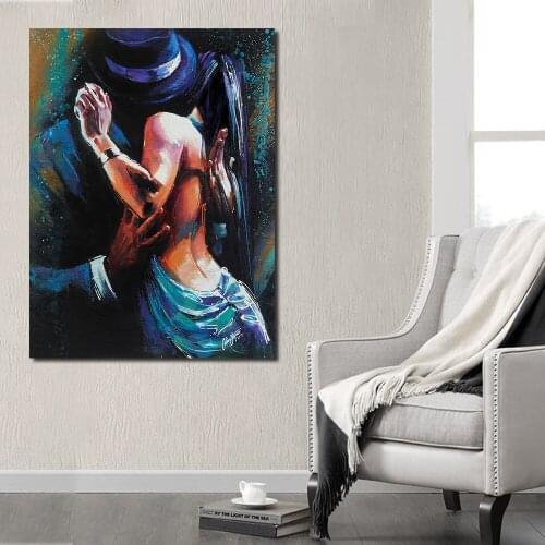 JQHYART Paintings On Canvas Modern Wall Pictures For Living Room Lovers Hug Home Decor No Frame Oil Painting
