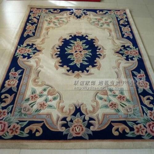 Handmade three-dimensional carved pure wool carpet fashion chinese style rustic american living room coffee table carpet