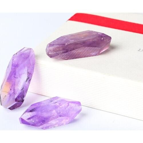 1PC Natural manual cutting multiple surface Amethyst white crystal obsidian healing crystals home decor modern decoration gift