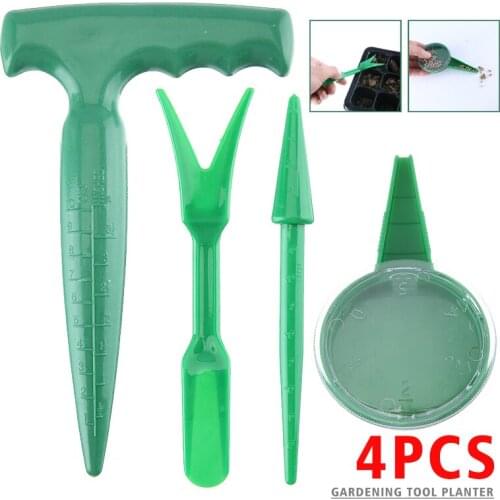 4Pcs Seeds Dispenser Dial Set Flower Grass Seeds Tool Set Mini Garden Hand Tools For Digging Loosening Soil