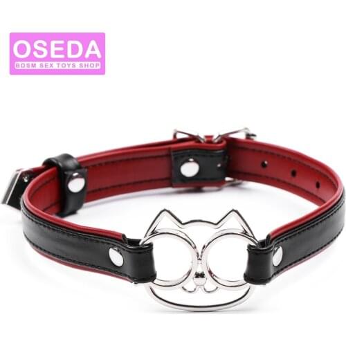 Newest Metal cat slave collar PU Leather Choker BDSM Bondage Neckband erotik adult games sex toys for couples women sexy shop