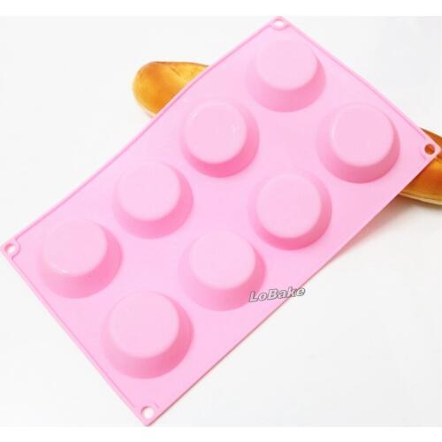 New 8 cavities 6.0cm diameter round shape silicone cake mold muffin cupcake moldes chocolate candy mould DIY baking accessories