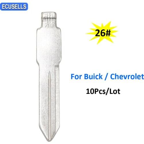 10 Pcs/Lot New Replacement Middle Slot NO. 26 Folding Flip Remote Car Key Blank 26# Uncut Key Blade for Buick
