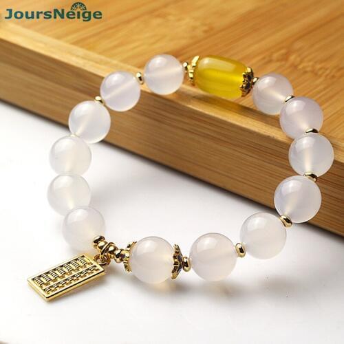 Wholesale White Natural Crystal Bracelets Beads Size 10mm With Abacus Lucky for Women Crystal Bracelet Single lap Jewelry
