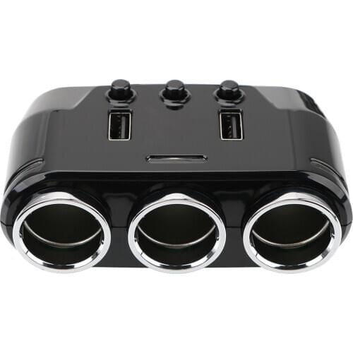 12V-24V Car Cigarette Lighter Socket Splitter Plug LED USB Charger Adapter USB Car Charger For Mobile Phone MP3 DVR Accessories