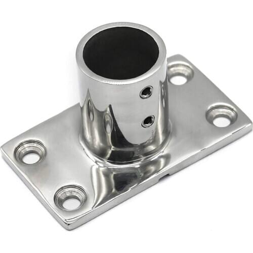 Boat Hand Rail Fitting-90 Degree 1 inch Rectangular Base-Marine 316 Stainless Steel usd by boats/awning