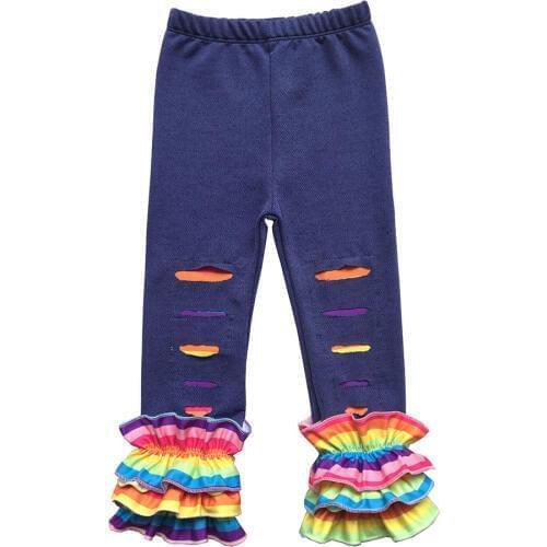 Icing Ruffle Leggings pants Baby Girl Kids triple ruffle pants toddler 16 colors