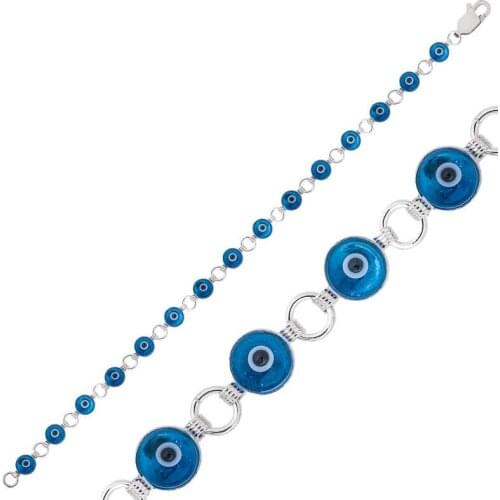 Silver Evil Eye Women Bracelet