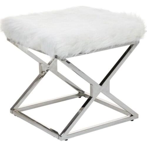 Bench White Silver (45 x 45 x 45 cm)