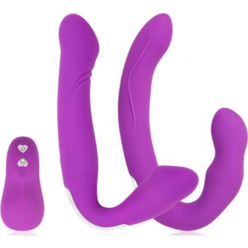 USB recharge Strapless Vibrators for Women Strap On Double Ended relatex massage masturbator big dildo vibrating panties
