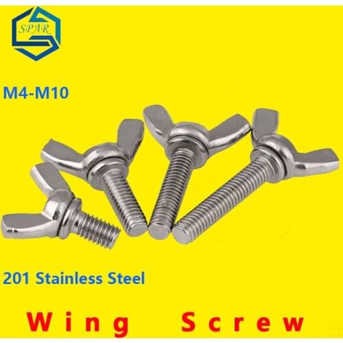 Wing Thumb Screws Hand Tighten Screws Butterfly Bolt Wing Thumb Screw Claw Hand Tighten Screws 201 Stainless Steel DIN316
