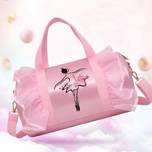 High Quality Girls Ballerina Ballet Bags Kids Handbag Ruffled Lace Embroidered Dancing Bag children Ballet Dance Gymnastic Bag