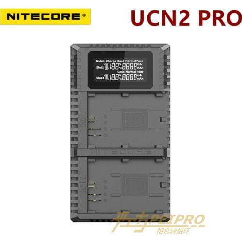 Nitecore UCN2 Pro Dual Slot USB QC LP-E6 LP-E6E Charger For Canon CANON DSLR EOS 60D 5D3 7D 70D 5D Mark II SLR Camera Battery