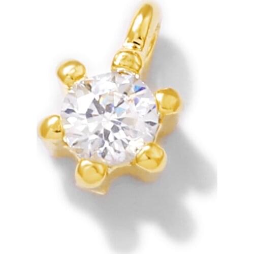 Factory wholesale Gold Color Brass and Zircon Square Charms Pendants Necklace and Bracelet Earring Diy Jewelry Accessories