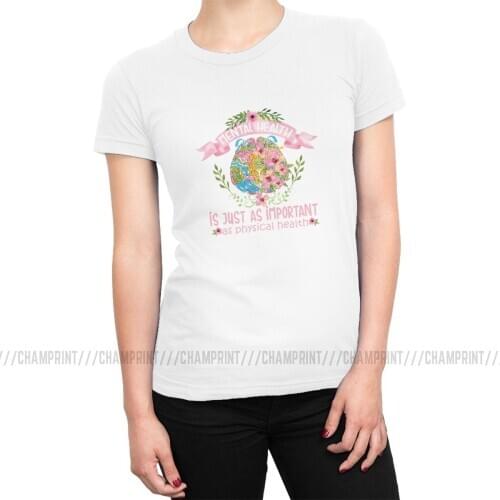 Mental Health Is As Important As Physical Health T Shirt Women Funny Brain Art Tee Shirt Tops Chic T-shirts Female Clothing