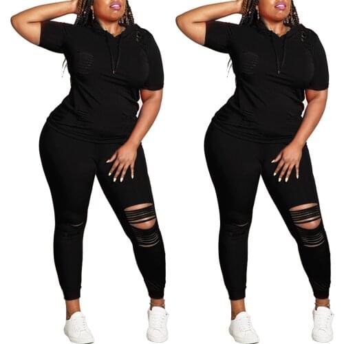 Womens Casual Solid Color Pants Sets Burnt Flower Splicing With Cap Short Sleeve T-shirt And Pants Suit Fashion Tracksuit