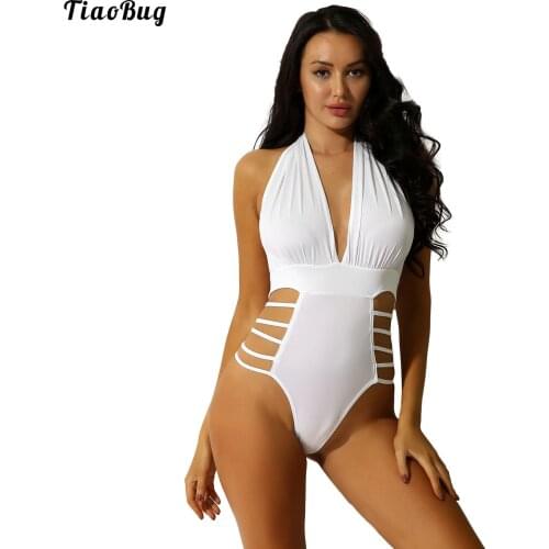 Women One-Piece Monokini Swimsuit Bodysuits Sexy Bandage Lace-up Swimwear Hollow Out Swimsuit Backless Beachwear Bathing Suit