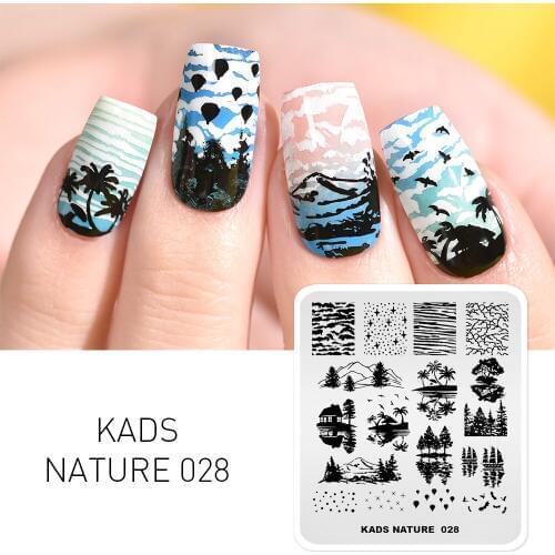 1pc Nail Art Stamping Template Ink Landscape Scenery Plate for Stamping Manicure Stencils for Overprint Designs Nail DIY Plate