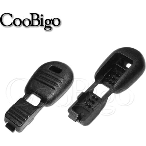 10Pcs Plastic Black Zipper Pull Cord Ends Clip For Paracord Cord Tether Tip Cord Lock Backpack Garment Accessory 15mm*22mm