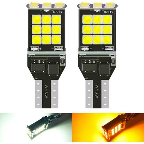 2PCS T15 921 W16W Super Bright 2100Lm 3030 LED Auto Additional Brake Lamp CANBUS NO ERROR Reverse Light Car Daytime Running Bulb