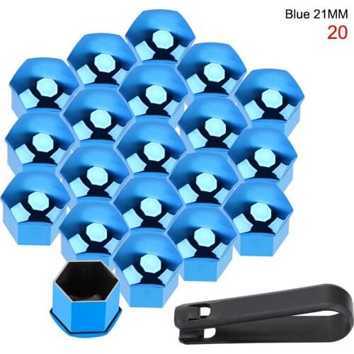 20 PCS 21mm Protection Caps Universal Anti-Rust Auto Hub Screw Cover Bolt Rim Dust Proof Car Wheel Nut Caps Car Styling