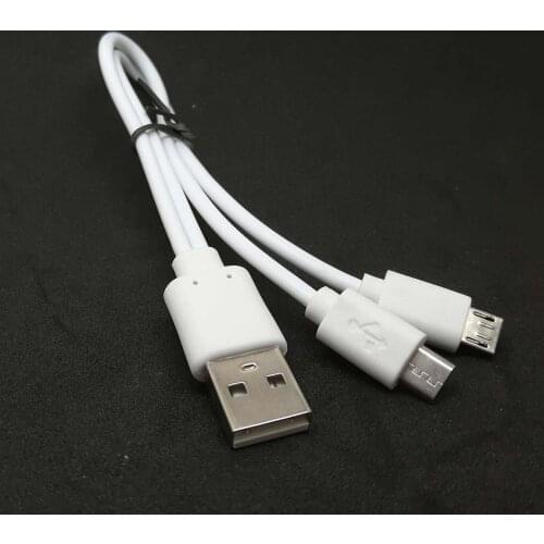 20cm USB Male To Dual 2X Micro Male wall Charger Sync Power Y Cable phone