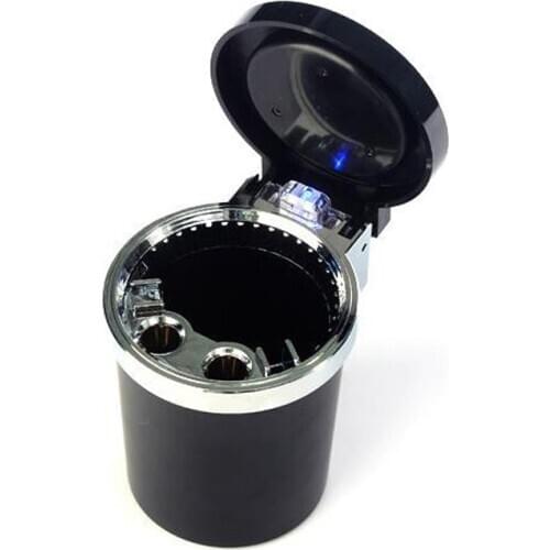 2020 popular product luxury cigar led light car cigarette standing windproof cheap ashtray with lid