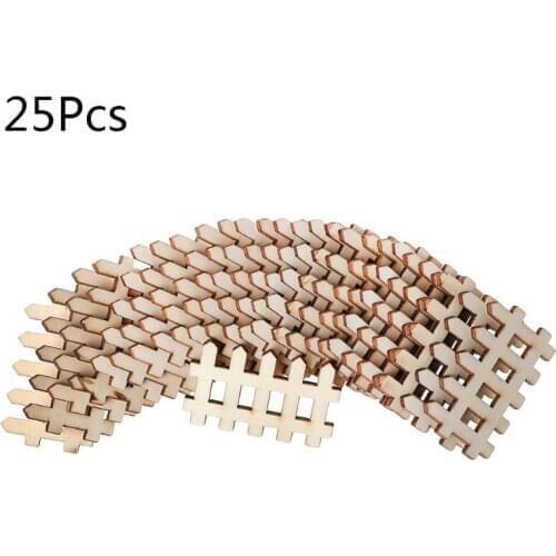 25pcs Cut Wooden Fence Embellishment Wooden Shape Craft Wedding Deco