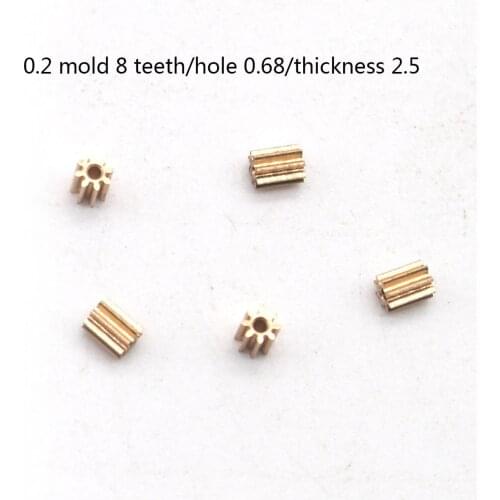 5PCS 0.2 Module 8 Teeth 12 Teeth 14 Teeth 16 Teeth Copper Gear Small Module Spur Gear