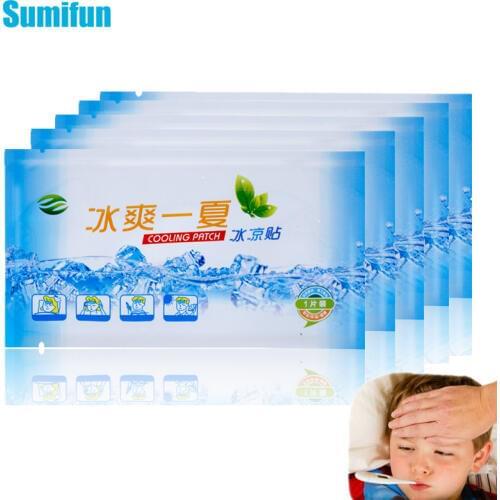 6/10/20 Bags Cooling Patches Baby Fever Down Medical Plaster Lower Temperature Ice Gel Polymer Hydrogel Headache Pain Relief