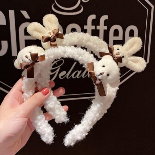 Hair Accessories Childrens Plush Hairband Cute Multiple Styles Animal Decoration Lamb Hair Washing Hairband