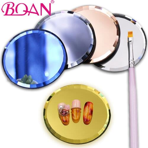 BQAN Mirror Glass Color Palette False Nail Tips Display Board Tool Practice Showing Shelf Manicure Nail Art Tool