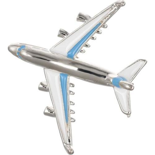 Airplane Brooch Pins Enamel Red Blue Plane Luxury Brand Brooches For Women Men Costumes Aircraft Brooch