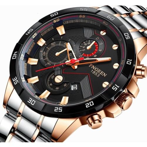 Mens Watches Top Brand Luxury Fashion Business Mens Watches with Stainless Steel Belt Waterproof Quartz Watch for Men Auto Date