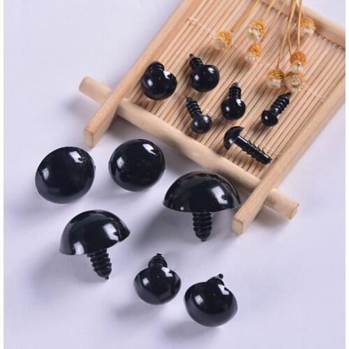 100pcs Black Plastic Doll Eyes Safety Eyes for DIY Toys Teddy Bear Stuffed Toys Snap Animal Puppet Dolls Craft Eye Amigurumi
