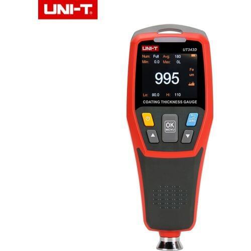 UT343D Digital Coating Thickness Gauge Meter Tester Range 0 to 1250um with USB data function