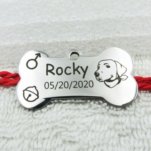 Customized Stainless Steel Pet Dog ID Tags Cat Identity Tags Laser Engraved Dog Tags