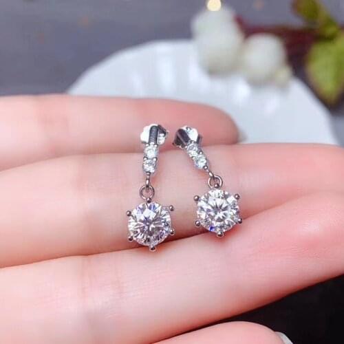 Exquisite Round Cut White Zircon Stud Earrings for Wedding Earrings Bridal Earrings Cocktail Party Women Jewelry Lovers Gifts